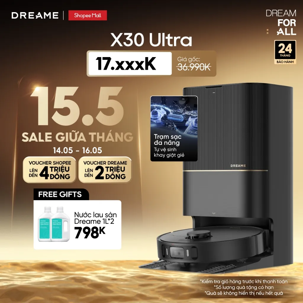 Đánh Giá Robot Hút Bụi Lau Sàn Dreame X30 Ultra: Bản Quốc Tế, Giặt Nóng 60°C, Lực Hút 8300Pa