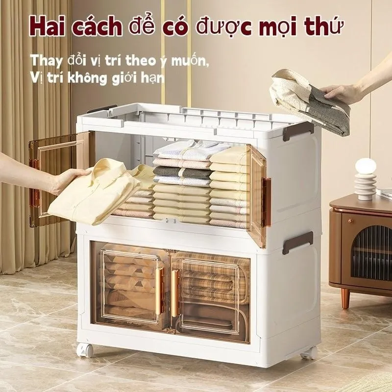 Ảnh 【Rộng 50】Derorice Tủ đựng đồ nhựa màu trắng thời trang,  lắp đặt tự do,có sẵn 3/4/5/6 tầng, linh hoạt kết hợp 1