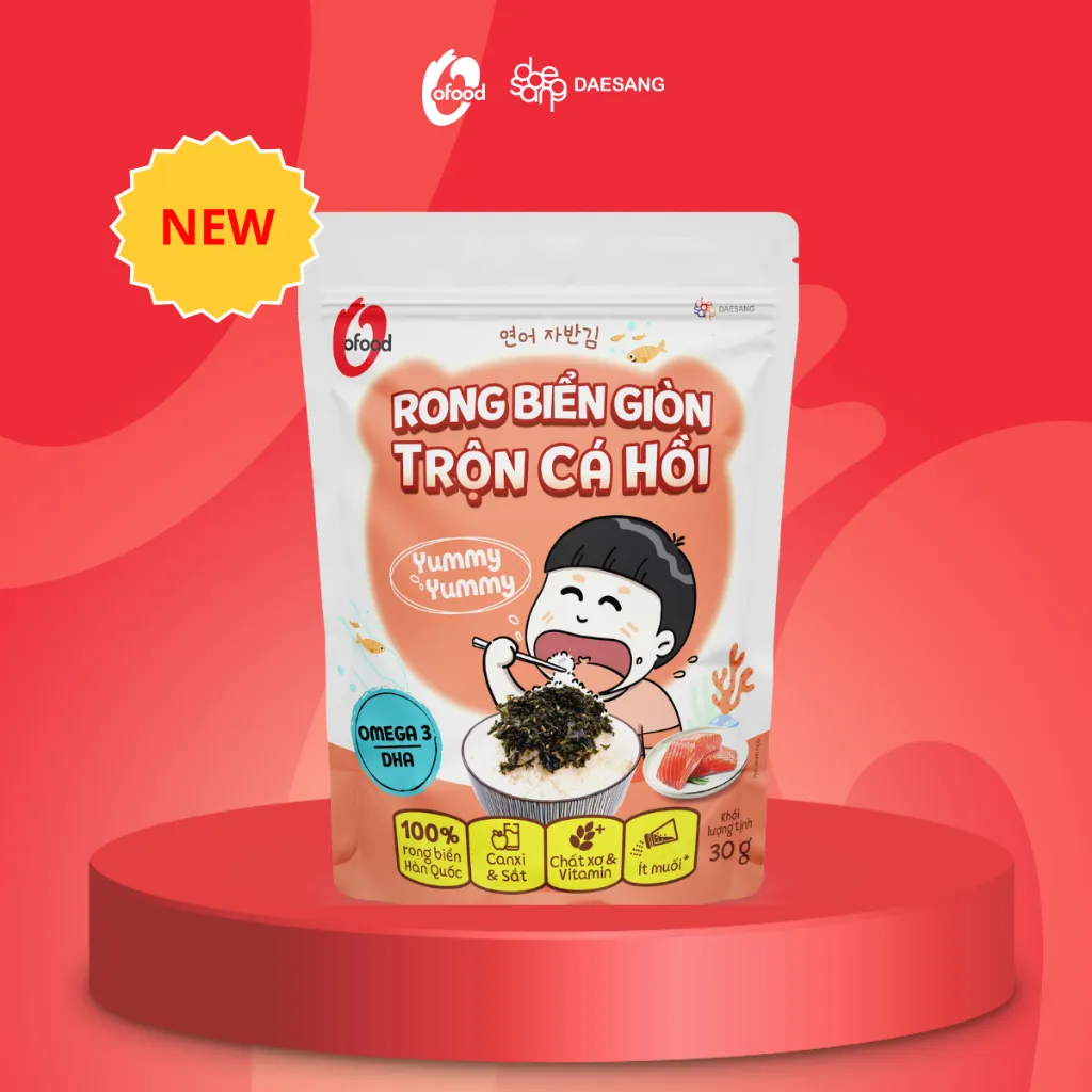 Ảnh Rong biển giòn trộn khô gà, hải sản, hạt óc chó hạnh nhân O'Food 1