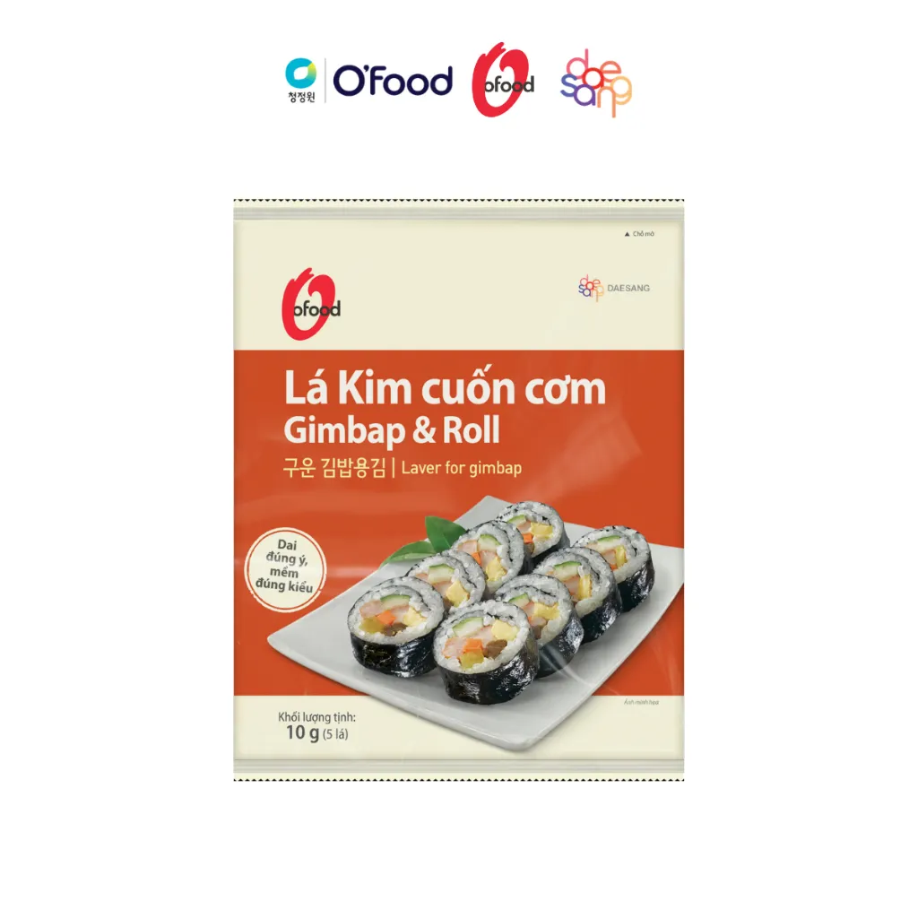 Ảnh Rong biển / lá kim cuốn cơm Hàn Quốc O'food 10g, sử dụng cho các món kimbap, sushi 2