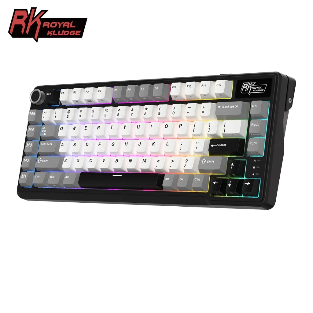 Ảnh Royal Kludge RK L75 Knight Black 85 Key Diy Tri-Mode RGB Bàn phím cơ không dây Bluetooth 2.4G 1