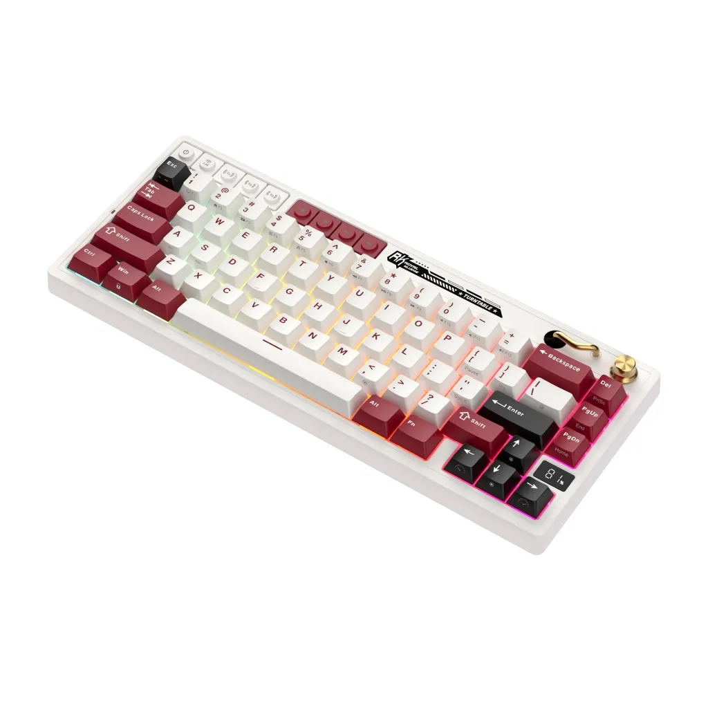 Ảnh Royal Kludge RK M65 Famicom 66 Key Tri-Mode RGB Có Dây Bluetooth 2.4G Không Dây Có Núm Bàn Phím Cơ 4