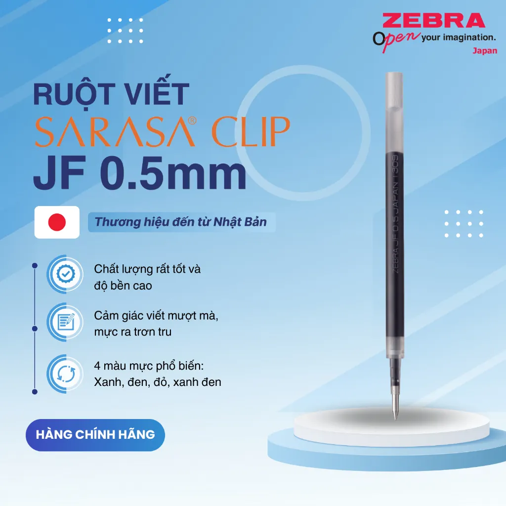 Ảnh Ruột viết Sarasa clip JF 0.5mm - Zebra Nhật Bản [Chính hãng] - 1 cái 4