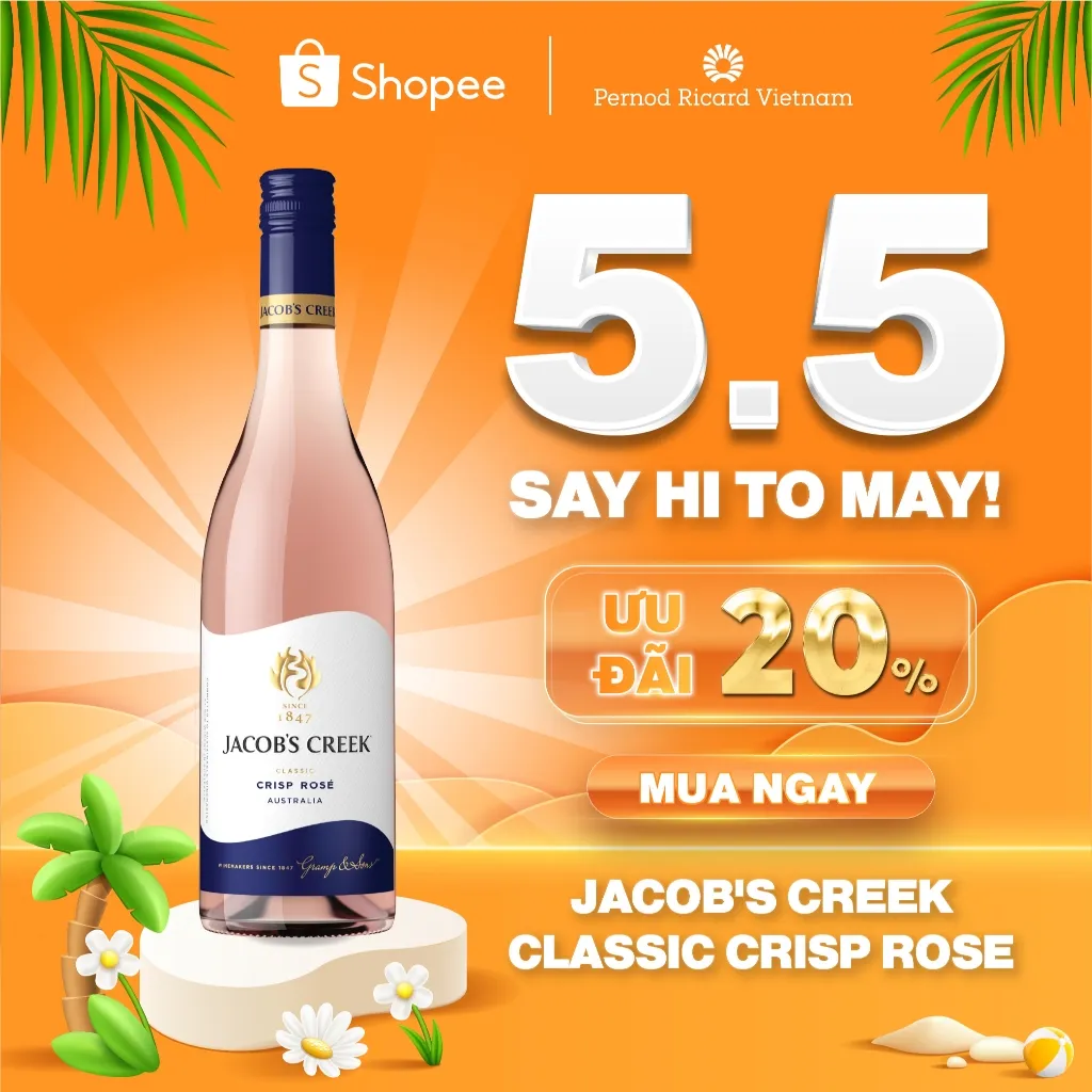 Ảnh Rượu Vang Hồng Jacob's Creek Classic Crisp Rosé nồng độ 12.5%vol  750ml Không Kèm Hộp 1