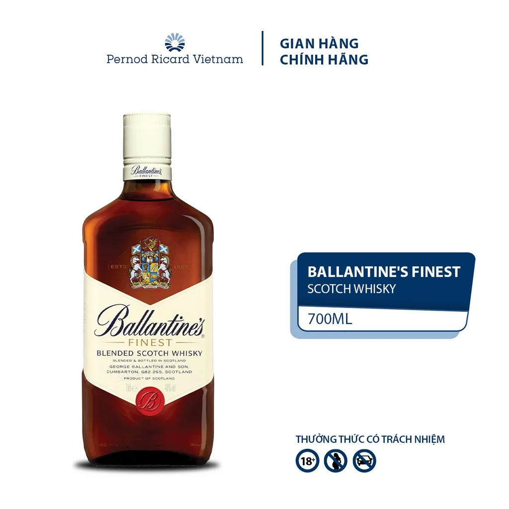 Ảnh Rượu Whisky Ballantines Finest Nồng Độ Alc 40% 700ml 40% KHÔNG KÈM HỘP 1