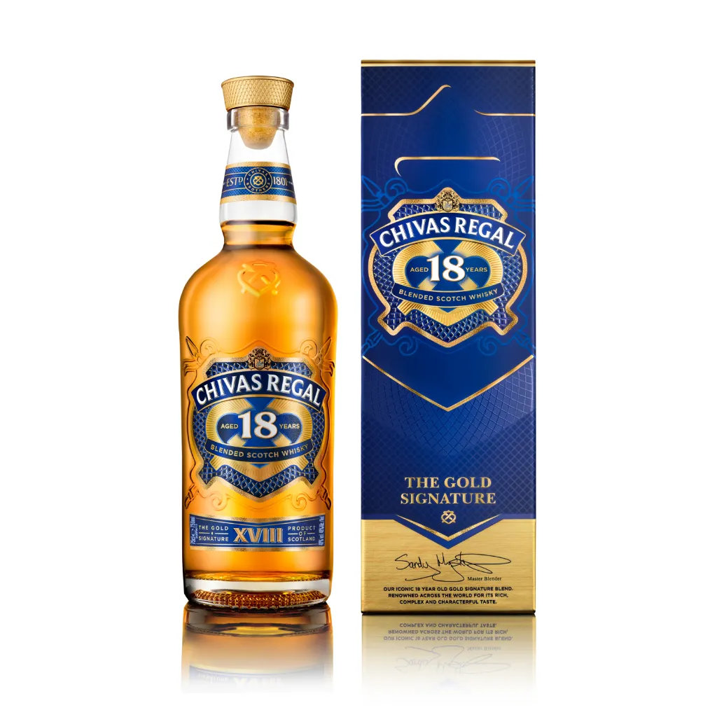 Ảnh Rượu Whisky Chivas Regal 18 Gold Signature  Nồng Độ Alc 40% 700ml  Kèm Hộp 3