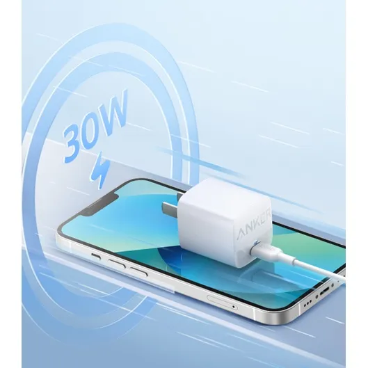 Ảnh Sạc ANKER  313 GEN 2 30W 1 cổng USB-C PiQ 3.0 tích hợp PD/PPS - A2639 - Hỗ trợ sạc nhanh từ iPhone 8 series trở lên 4