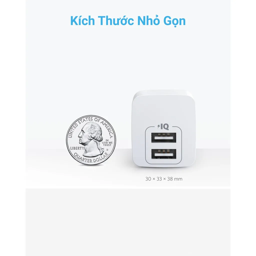 Ảnh Sạc ANKER PowerPort Mini 2 cổng 12W - A2620 1