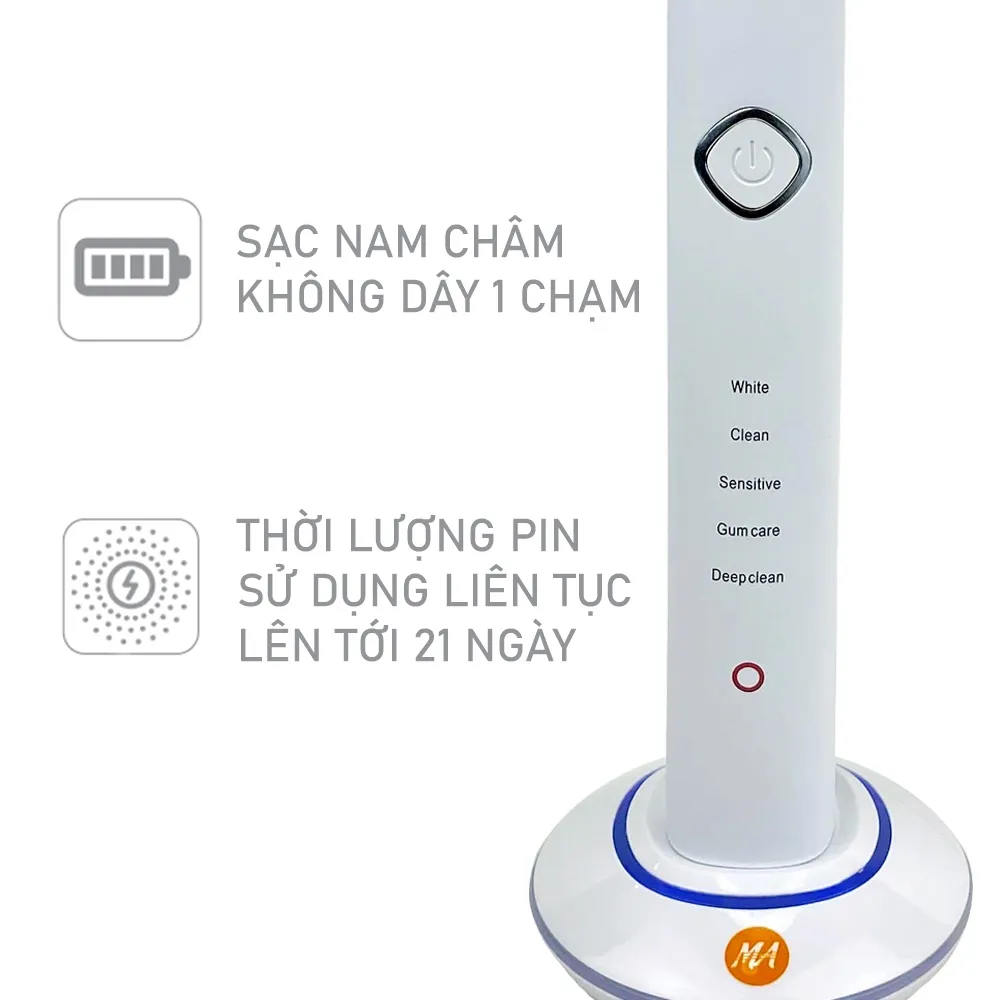 Ảnh Sạc bàn chải điện MaxAir model MA004 công nghệ nam châm không dây thông minh một chạm 2