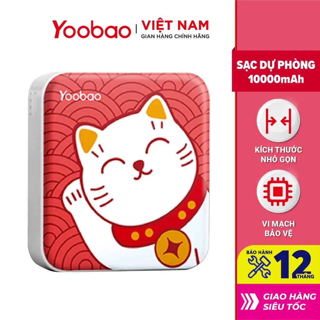 Ảnh SẠC DỰ PHÒNG 10000mAh YOOBAO YB-6024 - Kèm đèn LED - Sạc đồng thời 2 thiết bị - Hãng phân phối chính thức 1