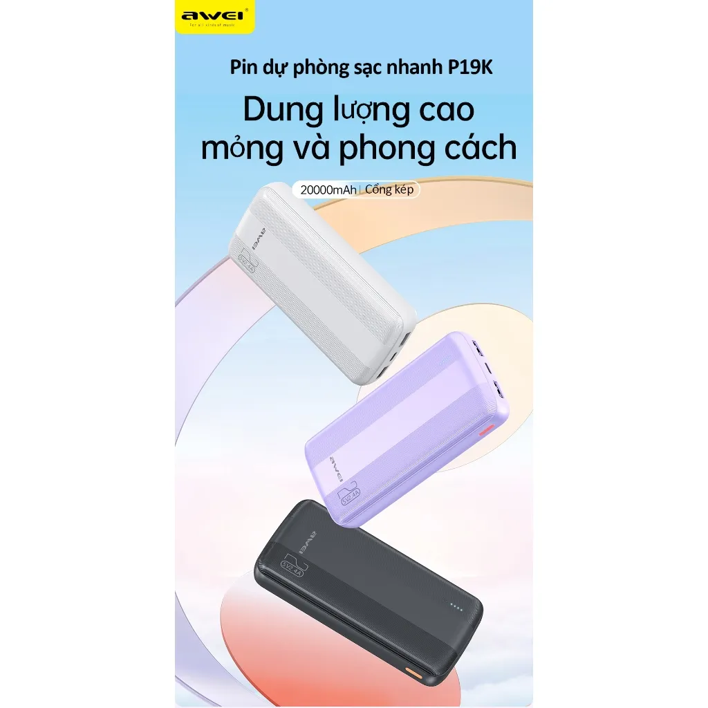 Đánh giá Sạc Dự Phòng Awei P19K 20000mAh: Sạc Nhanh, Gọn Nhẹ, Giá Hấp Dẫn