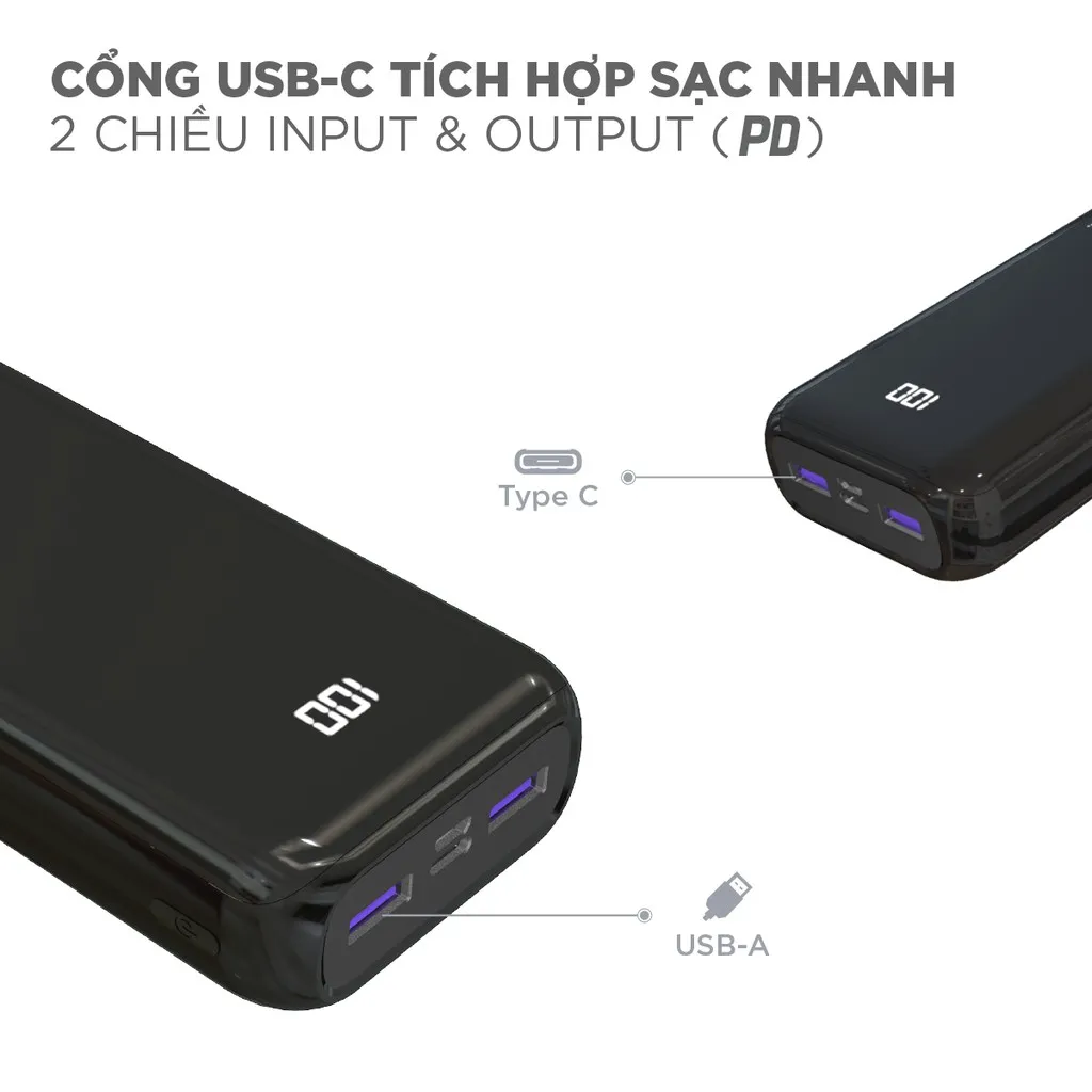 Ảnh Sạc dự phòng Energizer 20000mAh UE20011PQ - Tích hợp sạc nhanh đa nền tảng, sạc nhanh 2 chiều cổng USB-C, chính hãng 3