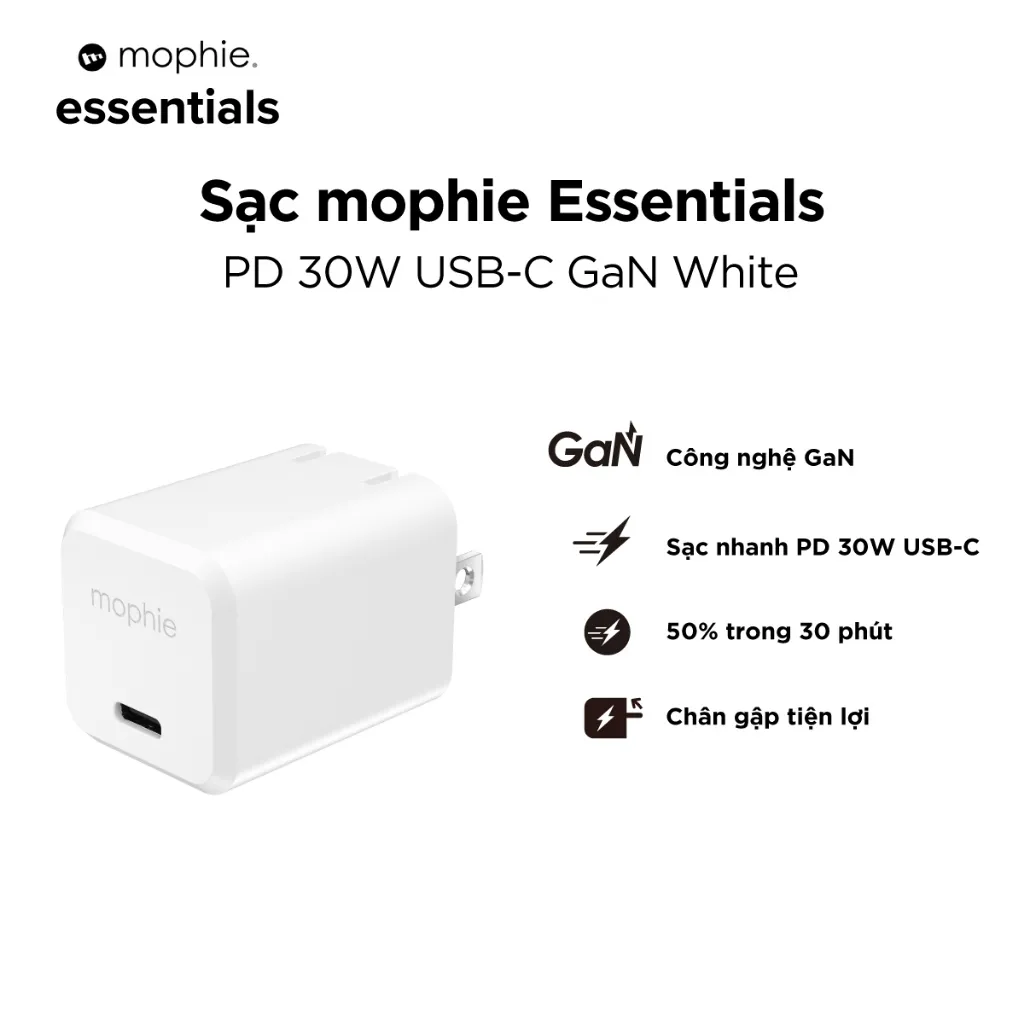 Ảnh Sạc nhanh mophie PD 18W/20W/30W/35W/40W- USB-C dành cho ip/tablet táo 2