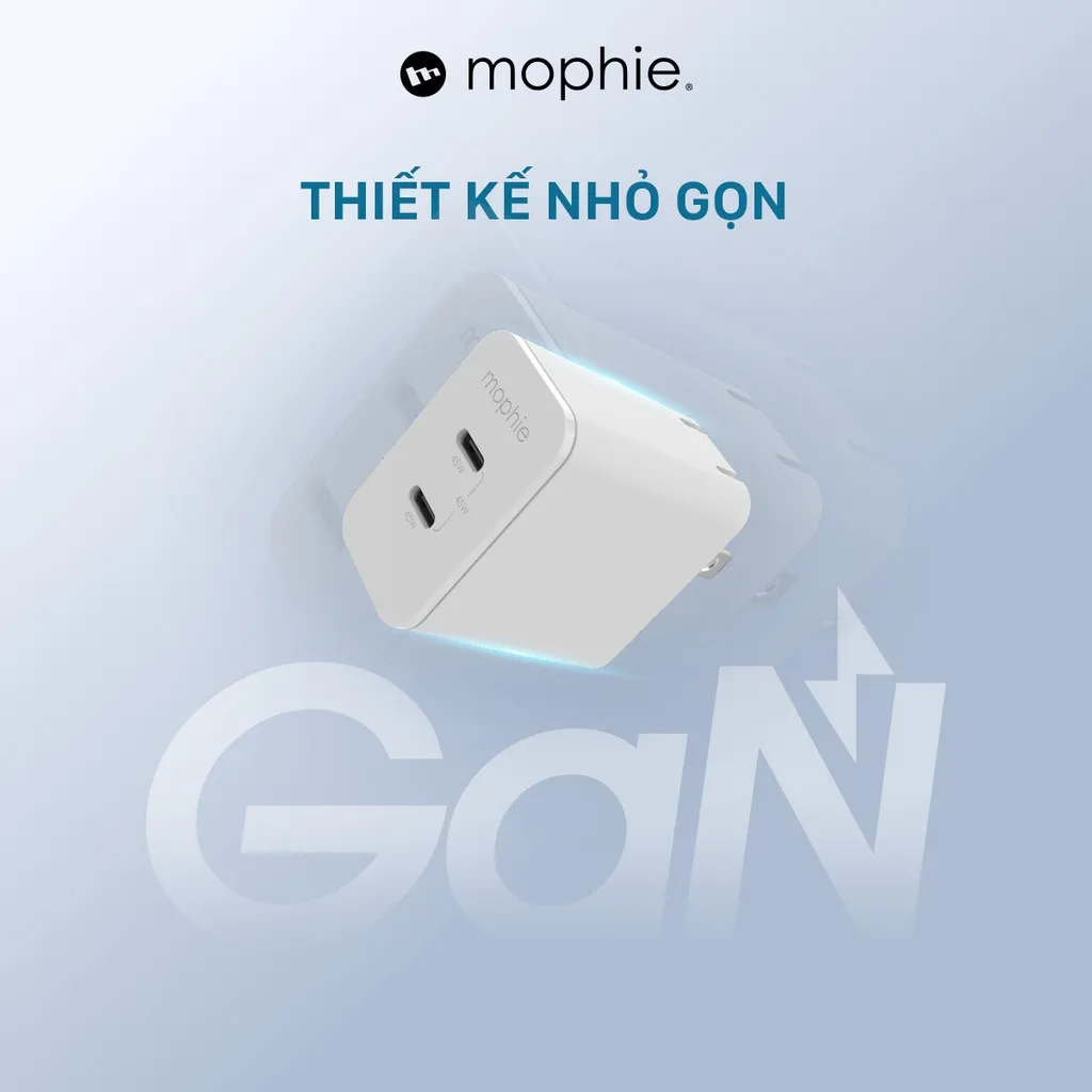 Ảnh Sạc nhanh Mophie Power Delivery 40W/45W công nghệ GaN, chân gập, 2 cổng thích hợp dành cho iPhone/Samsung/Android 2