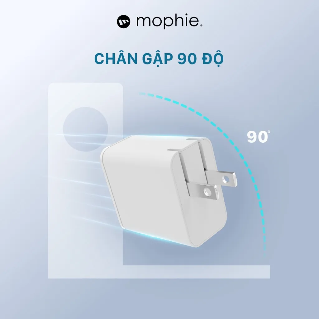 Ảnh Sạc nhanh Mophie Power Delivery 40W/45W công nghệ GaN, chân gập, 2 cổng thích hợp dành cho iPhone/Samsung/Android 4