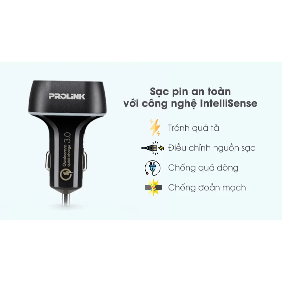 Ảnh Sạc Ô Tô nhiều cổng Prolink, Công Suất 33W - 42W, Sạc Nhanh - Chính hãng store. 2