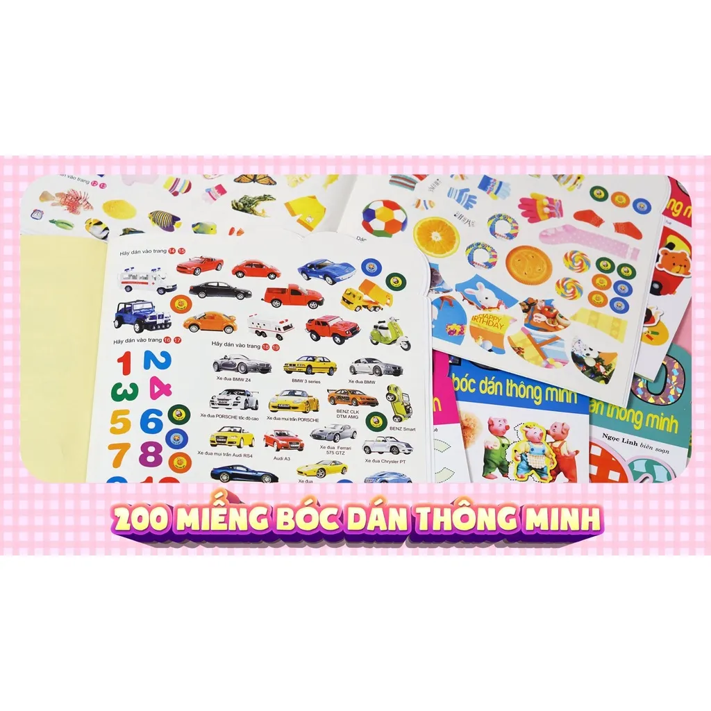 Ảnh SÁCH - 200 miếng bóc dán thông minh 2-6 tuổi ( nhiều chủ đề ) 2