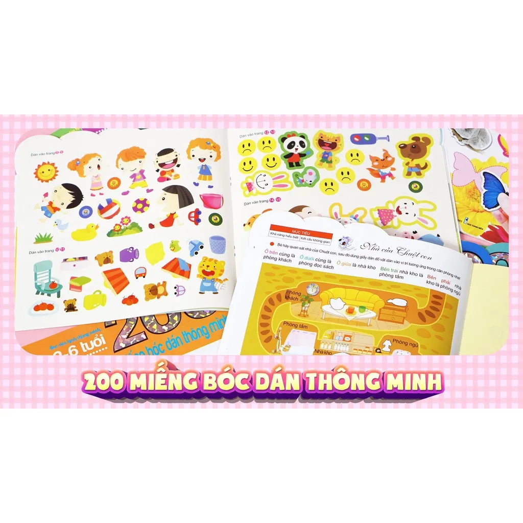 Ảnh SÁCH - 200 miếng bóc dán thông minh 2-6 tuổi ( nhiều chủ đề ) 3