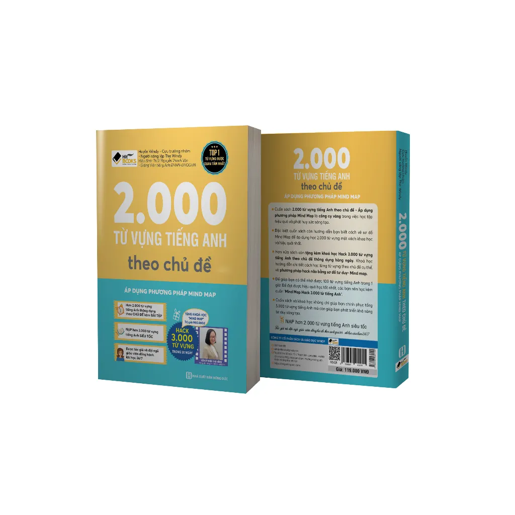 Ảnh Sách - 2000 từ vựng tiếng Anh theo chủ đề - Áp dụng phương pháp mind map - HITBOOKS 2