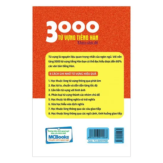 Ảnh Sách 3000 từ vựng tiếng hàn theo chủ đề Tặng Bookmark 1