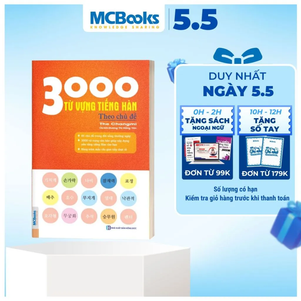 Ảnh Sách - 3000 Từ vựng tiếng hàn theo chủ đề - Làm chủ từ vựng tiếng Hàn sau 3 tháng 2