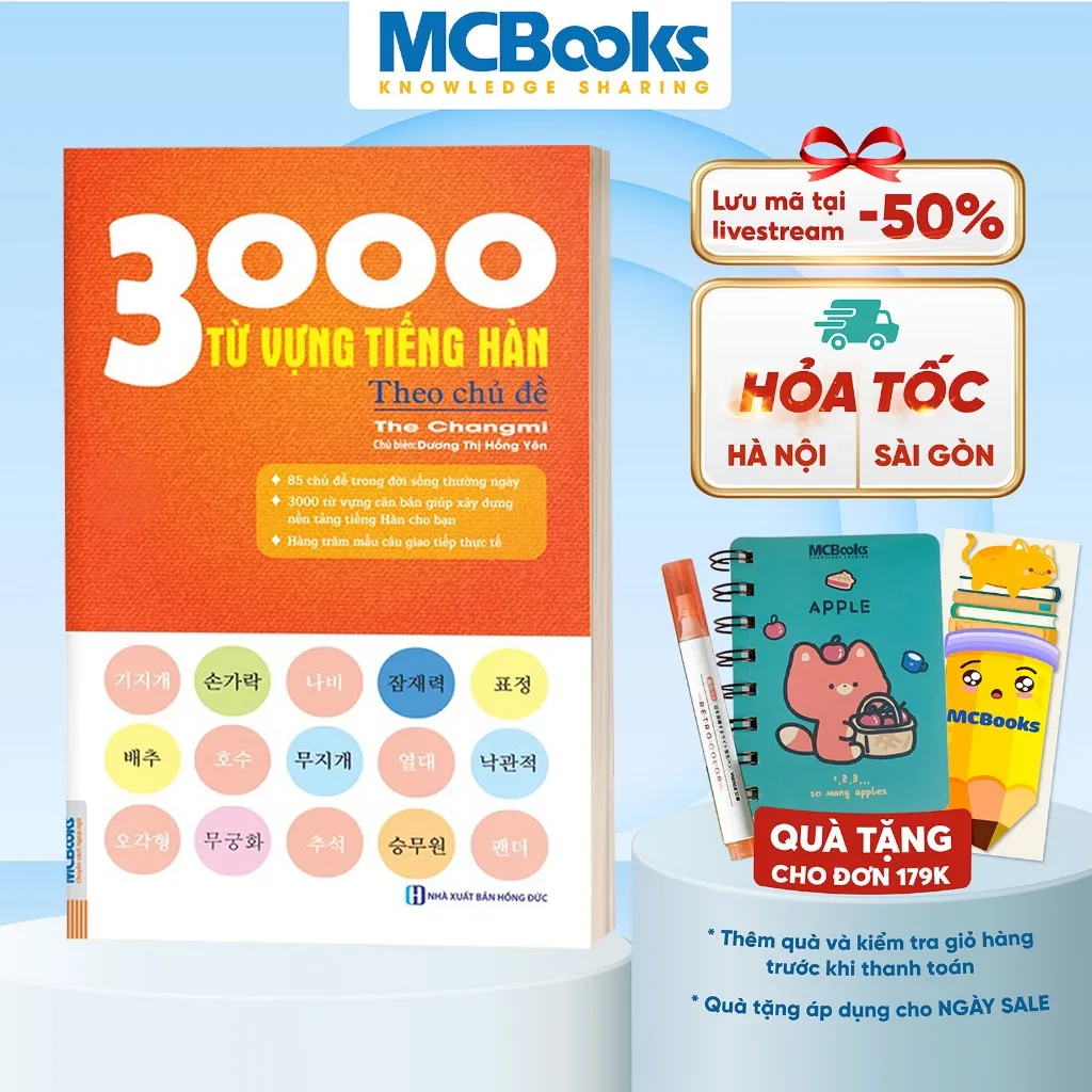 Ảnh Sách - 3000 Từ vựng tiếng hàn theo chủ đề - Làm chủ từ vựng tiếng Hàn sau 3 tháng 3