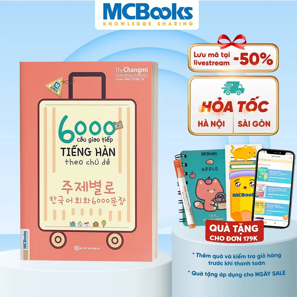 Ảnh Sách - 6000 Câu Giao Tiếp Tiếng Hàn Theo Chủ Đề Cho Người Mới Bắt Đầu 1