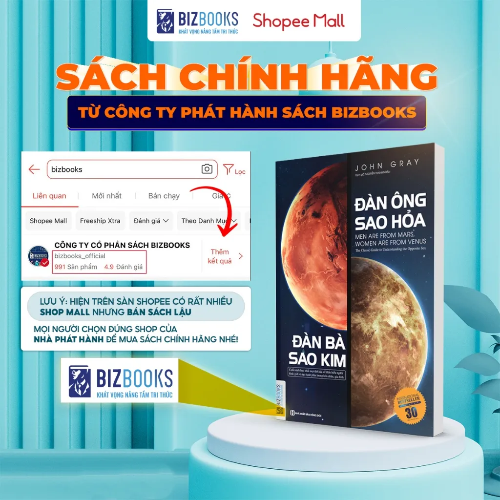 Ảnh Sách Đàn Ông Sao Hỏa Đàn Bà Sao Kim - Thấu Hiểu Phụ Nữ Đàn Ông Hay, Giữ Hạnh Phúc Gia Đình, Tình Yêu 2