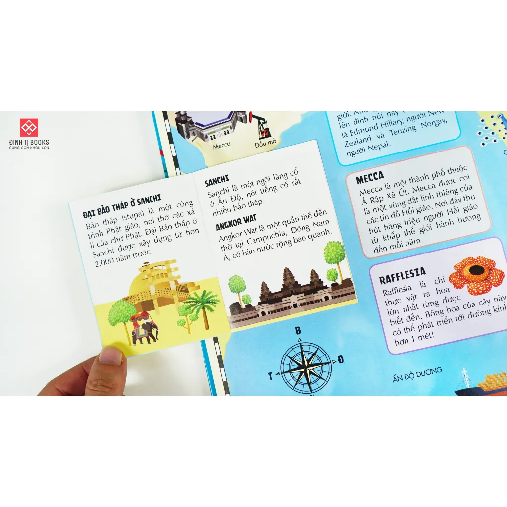 Ảnh Sách - Atlas thế giới - Lật mở tương tác khám phá các châu lục và đại dương cho trẻ từ 6 tuổi - Đinh Tị Books 2
