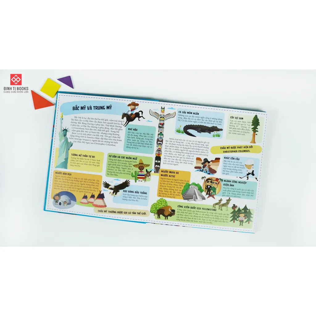 Ảnh Sách - Atlas thế giới - Lật mở tương tác khám phá các châu lục và đại dương cho trẻ từ 6 tuổi - Đinh Tị Books 3