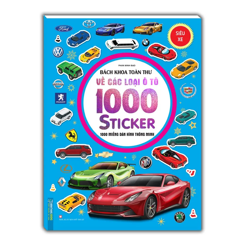 Ảnh Sách - Bách khoa toàn thư về các loại ô tô - 1000 miếng dán hình thông minh - Siêu xe(tặng 8 trang sticker) 1
