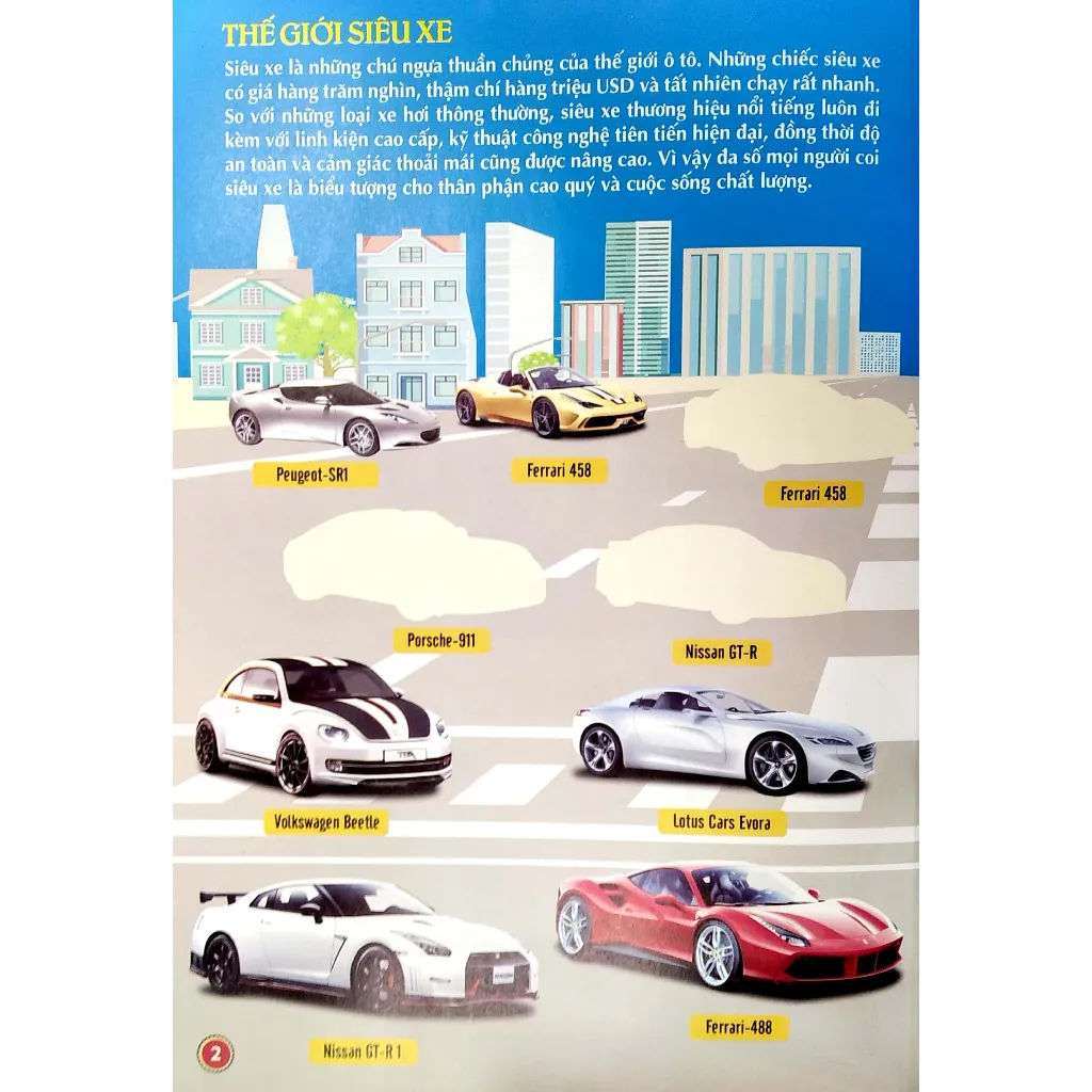 Ảnh Sách - Bách khoa toàn thư về các loại ô tô - 1000 miếng dán hình thông minh - Siêu xe(tặng 8 trang sticker) 3