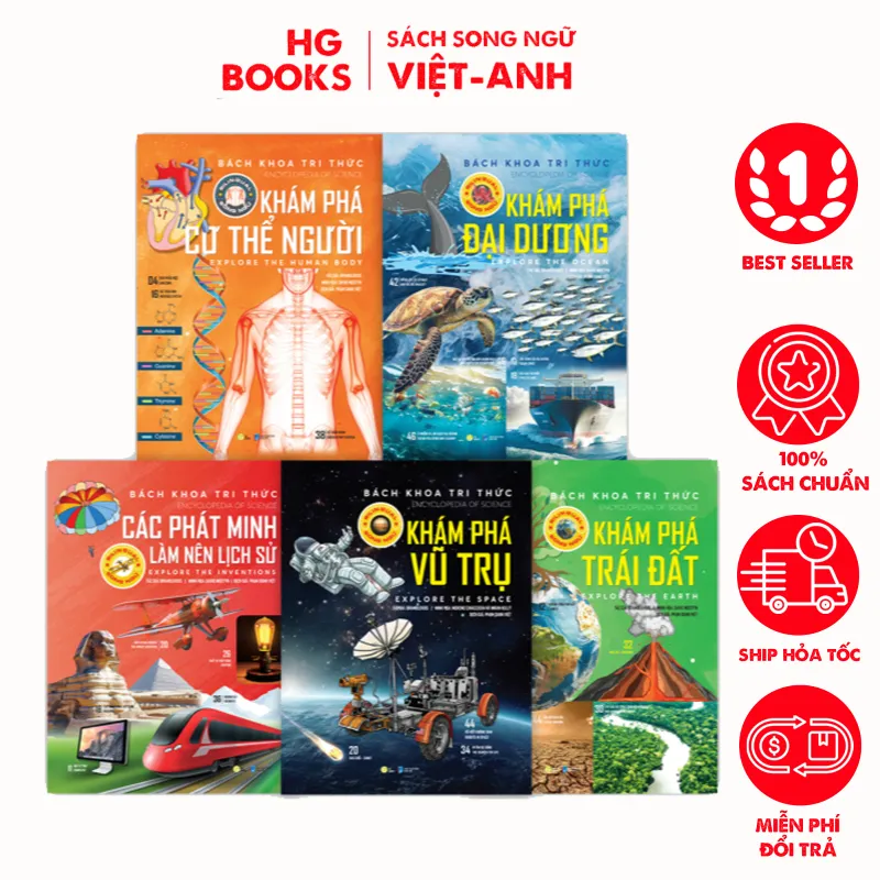 Ảnh Sách Bách Khoa Tri Thức cho trẻ em bản song ngữ, Sách thiếu nhi khám phá thế giới và học Tiếng Anh 1