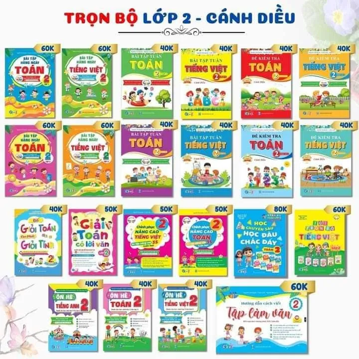 Ảnh Sách - Bài tập hàng ngày, Bài tập tuần, Đề Kiểm Tra Toán và Tiếng Việt Lớp 2 - Học Kì 1,2 - Cánh Diều (Lẻ Tuỳ chọn) 1