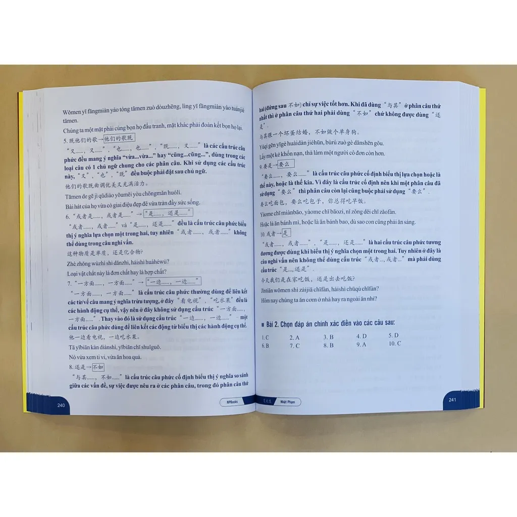 Ảnh Sách - Bài tập ngữ pháp HSK cấu trúc giao tiếp & luyện viết HSK4-5 + Phân tích đáp án các bài luyện dịch Tiếng Trung 1