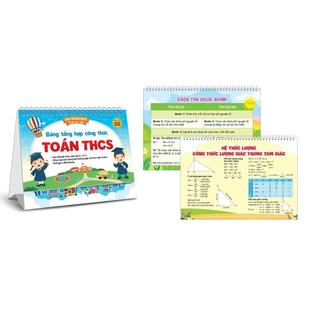 Ảnh Sách - Bảng Tổng Hợp Công Thức Toán THCS - Phiên Bản 5.0 1