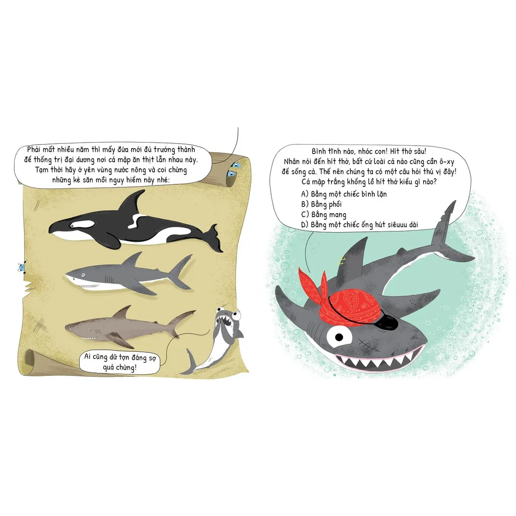 Ảnh Sách - Bí Kíp Sinh Tồn Của Loài Cá Mập Chân Chính - khoa học cho bé - Crabit Kidbooks 3