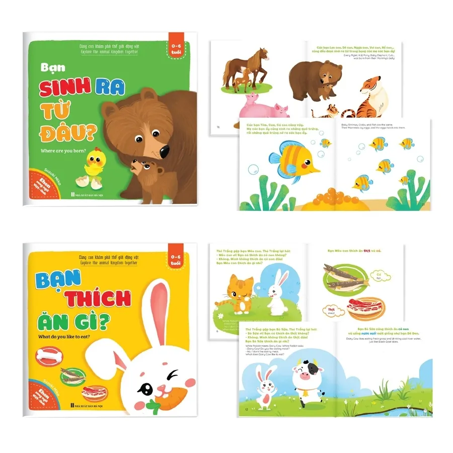 Ảnh Sách - Bộ Ehon Cùng con khám phá thế giới động vật - song ngữ Việt Anh 1