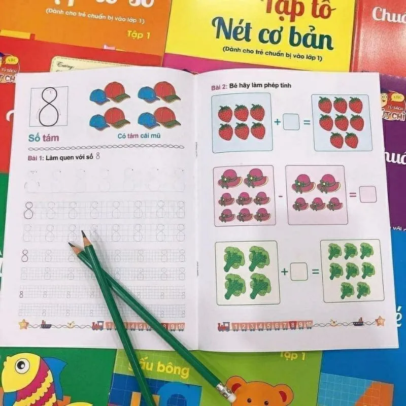 Ảnh Sách - Bộ hành trang cho bé vào lớp 1 tập tô tập viết chữ, số - 10 quyển kèm bút chì và tẩy 3