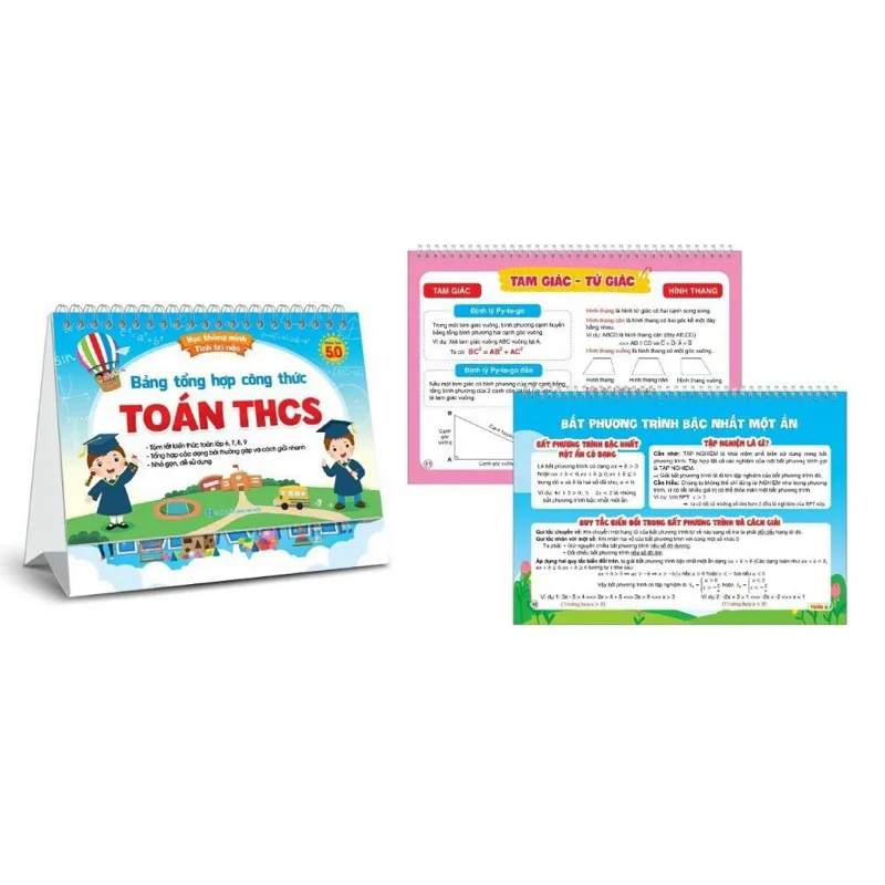 Ảnh Sách - Bộ lịch BẢNG TỔNG HỢP CÔNG THỨC TOÁN  TRUNG HỌC CƠ SỞ (Phiên bản 5.0) 1