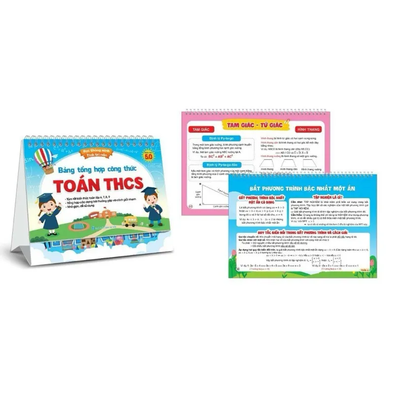 Ảnh Sách - Bộ lịch BẢNG TỔNG HỢP CÔNG THỨC TOÁN  TRUNG HỌC CƠ SỞ (Phiên bản 5.0) 4