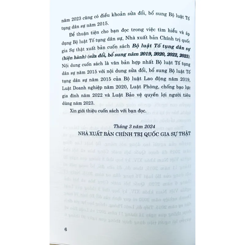 Ảnh Sách Bộ Luật Tố Tụng Dân Sự (Hiện Hành) (Sửa Đổi, Bổ Sung Năm 2019, 2020, 2022, 2023) 3