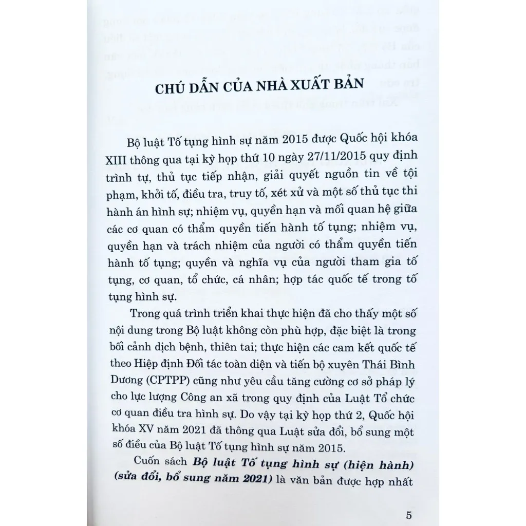 Ảnh Sách Bộ Luật Tố Tụng Hình Sự (Hiện Hành) (Sửa Đổi, Bổ Sung 2021) 2