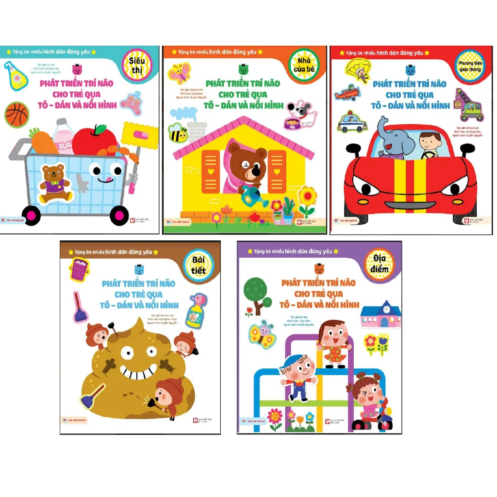 Ảnh Sách - Bộ sách Phát triển trí não cho trẻ qua Tô - Dán và Nối Hình (Tân Việt Books) 1
