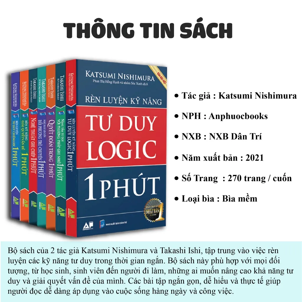 Ảnh Sách - Bộ Sách Rèn Luyện Kỹ Năng 1 Phút - 7 Cuốn (Tư Duy Logic, Tư Duy Chiến Lược, Ghi Chép 1 Phút ) 2