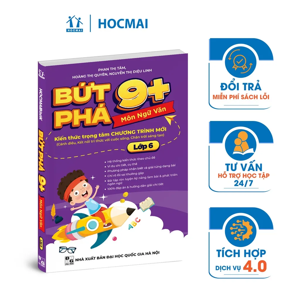 Ảnh Sách Bứt phá 9+ lớp 6 môn Ngữ Văn (theo chương trình Giáo dục Phổ thông mới).Bí kíp giúp con đạt toàn điểm 9,10 trên lớp 2