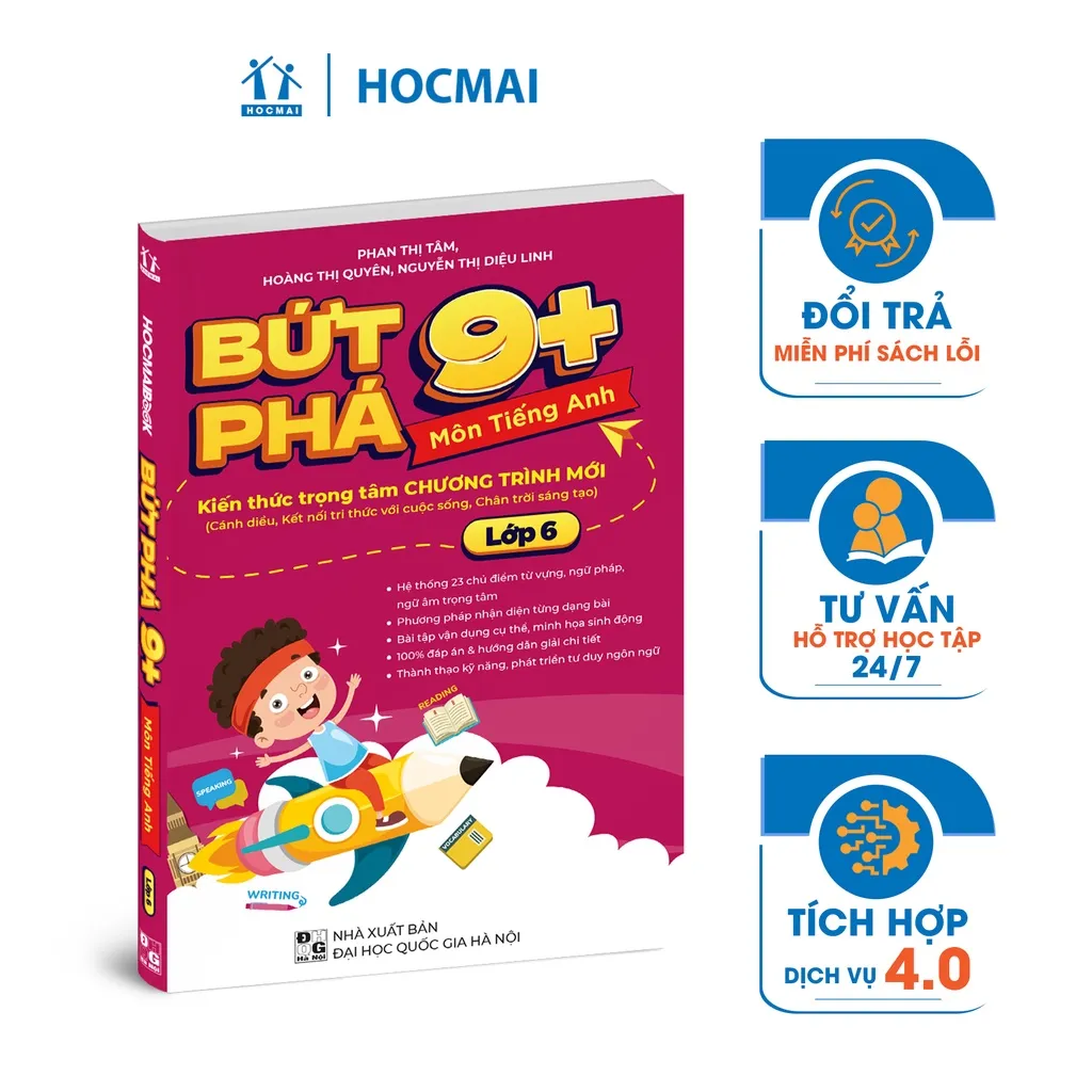 Ảnh Sách Bứt phá 9+ lớp 6 Tiếng Anh (theo chương trình Giáo dục Phổ thông mới). Bí kíp giúp con đạt toàn điểm 9,10 trên lớp 2