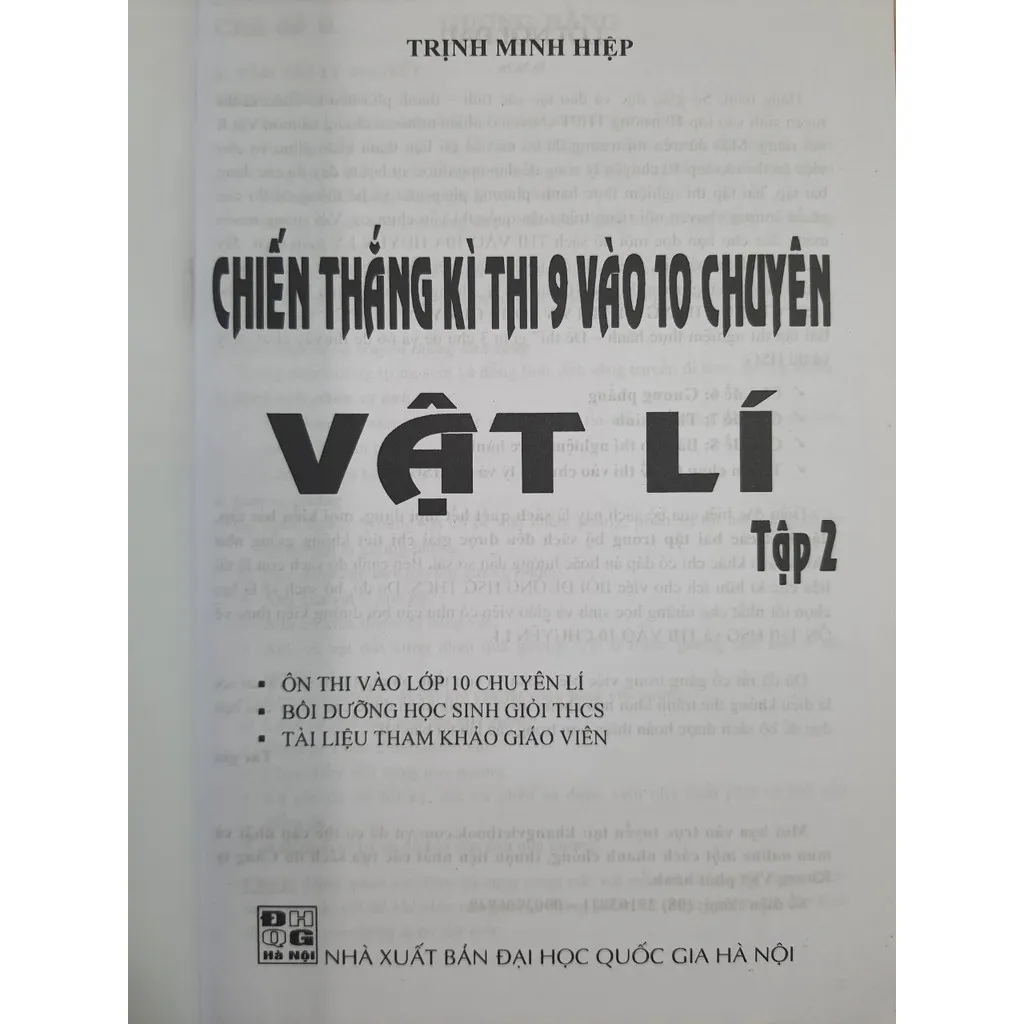 Ảnh Sách - Chiến thắng kì thi 9 vào 10 chuyên Vật Lý - Tập 2 1