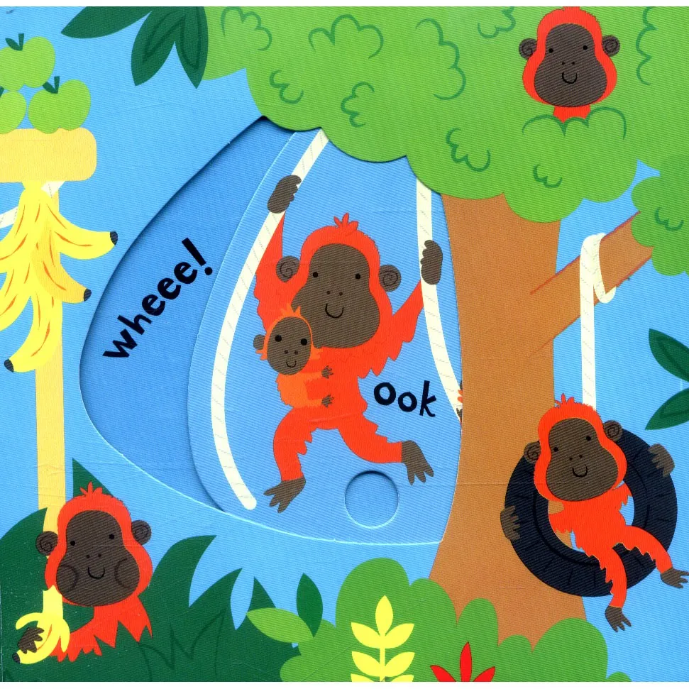 Ảnh Sách chuyển động chủ đề sở thú Baby's Very First Slide and See Zoo Usborne cho bé 1 tuổi trở lên 1