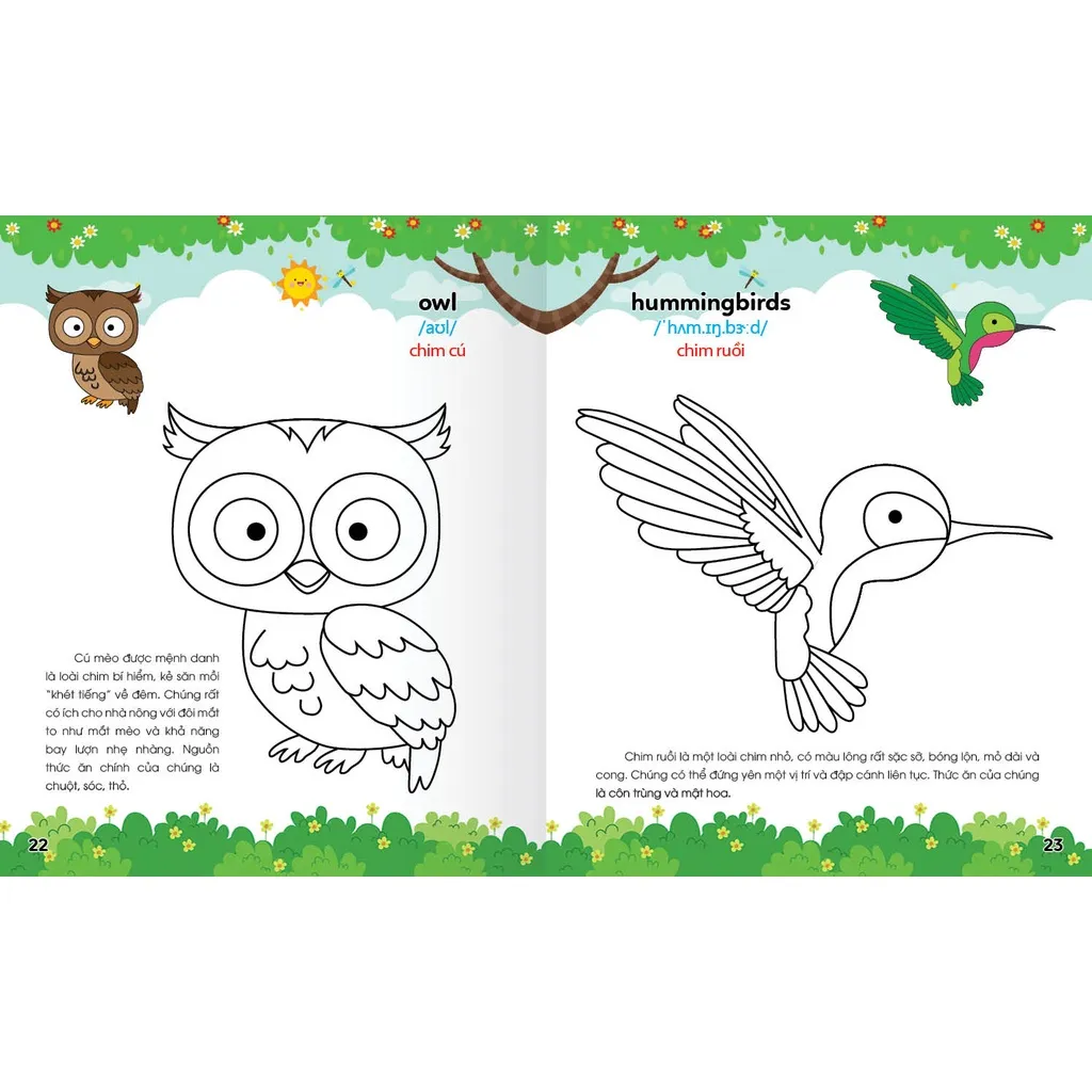 Ảnh Sách - Colouring 365 ngày Tô màu - KHÁM PHÁ THẾ GIỚI PHÁT TRIỂN TRÍ TUỆ - Động vật nuôi, Chim, Cá (Tập 1) 1